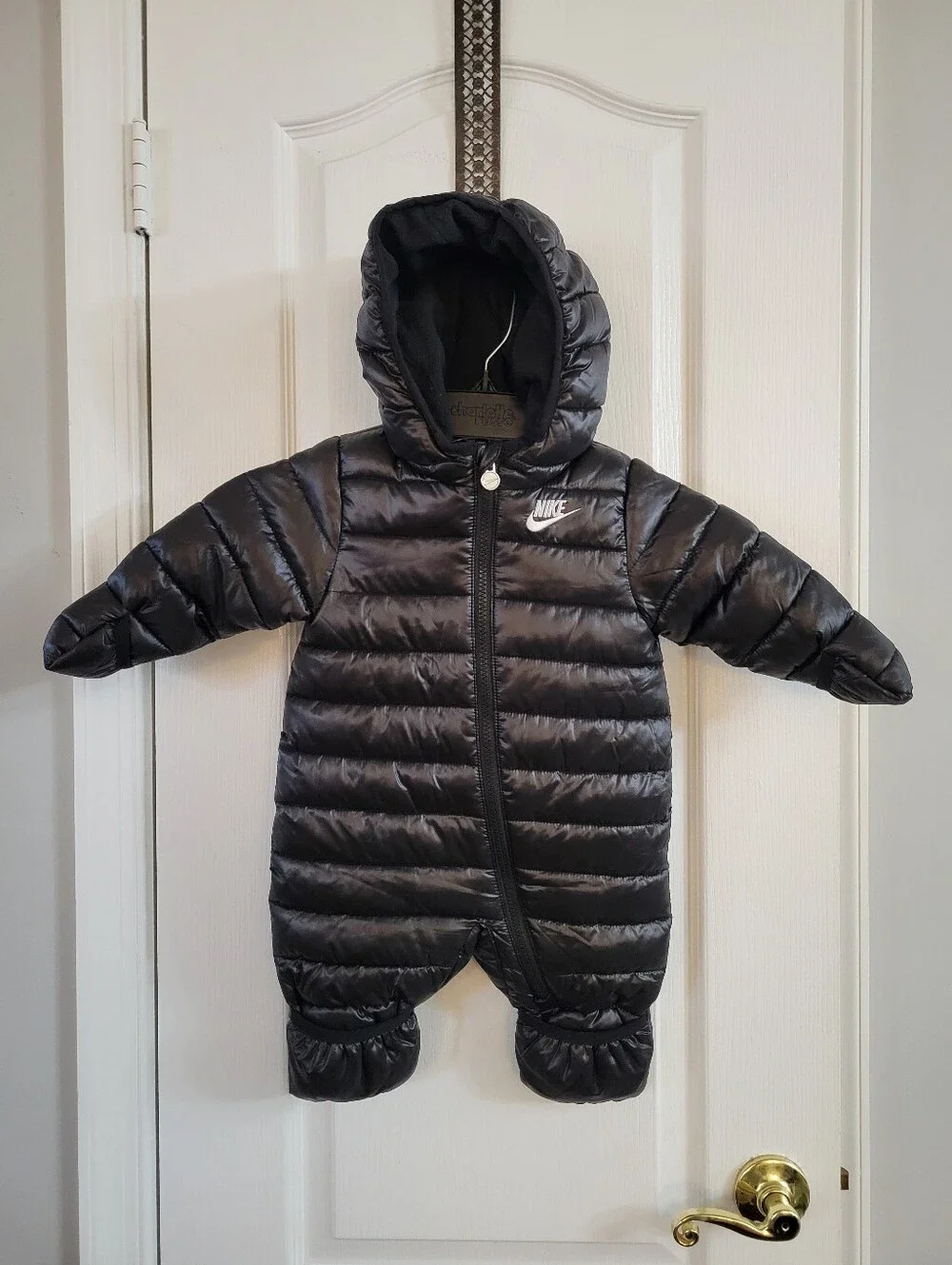 Nike Baby Midweight Water Resistant Puffer Hooded Snowsuit Black 6M